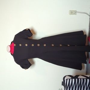 Dress w/Pockets - Unique Vintage (Black/XS) Side Buttons